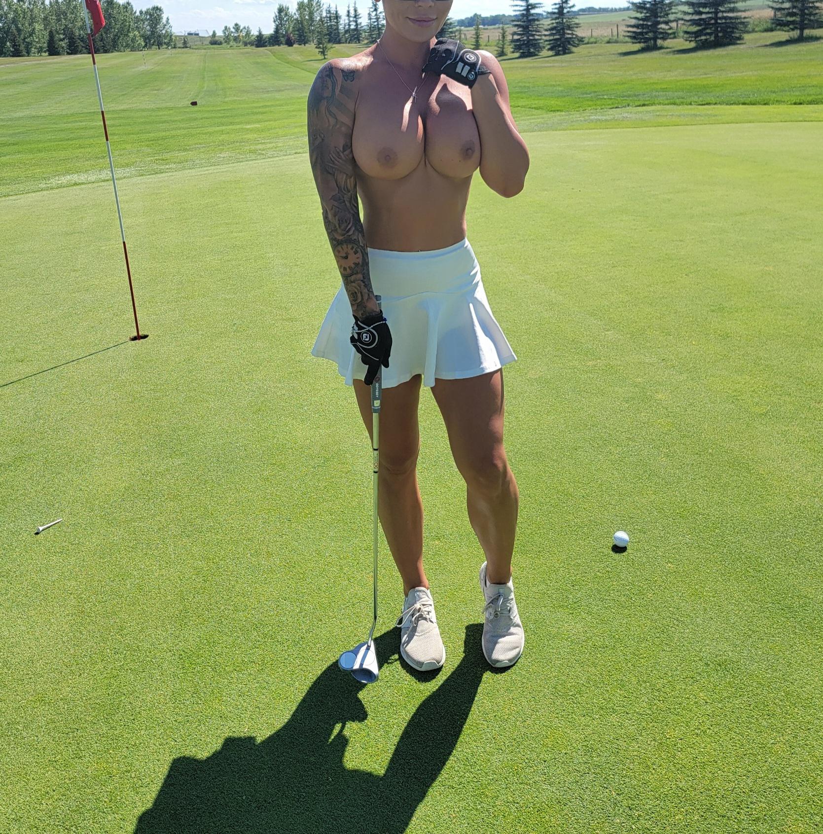 Topless Golf With Hubbies Friends.